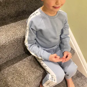 Personalised Repetitive Script Stripe Tracksuit - 5 colour options for Boys & Girls