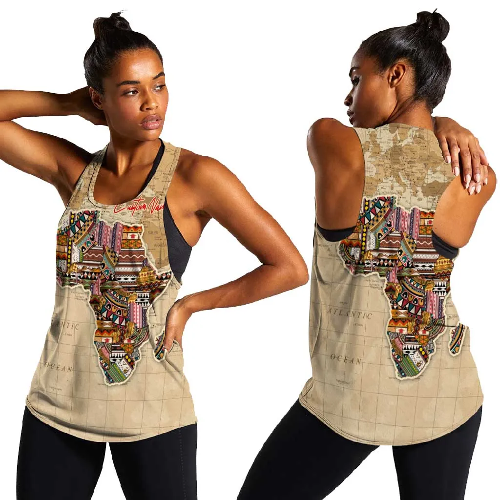 Personalized Africa On World Map Women Racerback Tank DT02