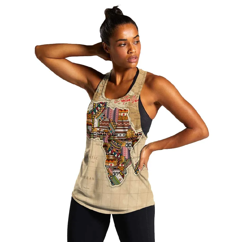 Personalized Africa On World Map Women Racerback Tank DT02