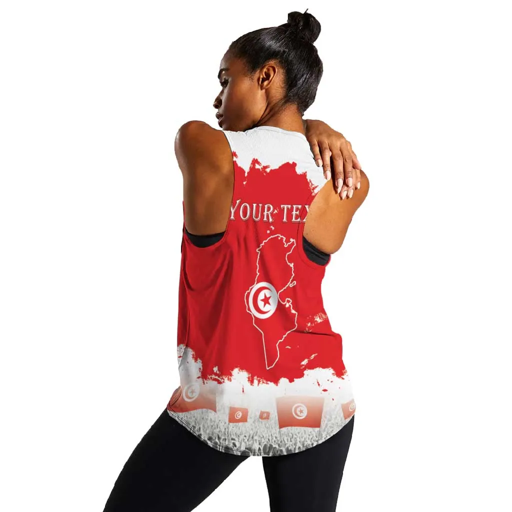 Personalized Afro Tunisia Women Racerback Tank Happy 69th Anniversary Independence LT15