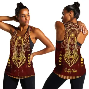 Personalized Anubis Women Racerback Tank Ancient Egyptian Pattern In Red DT02