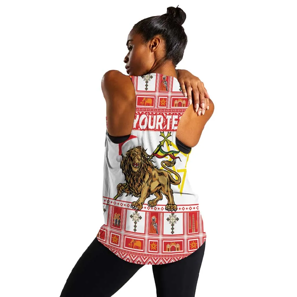 Personalized Ethiopia Melikam Gena Women Racerback Tank Merry Christmas Lion of Judah LT18