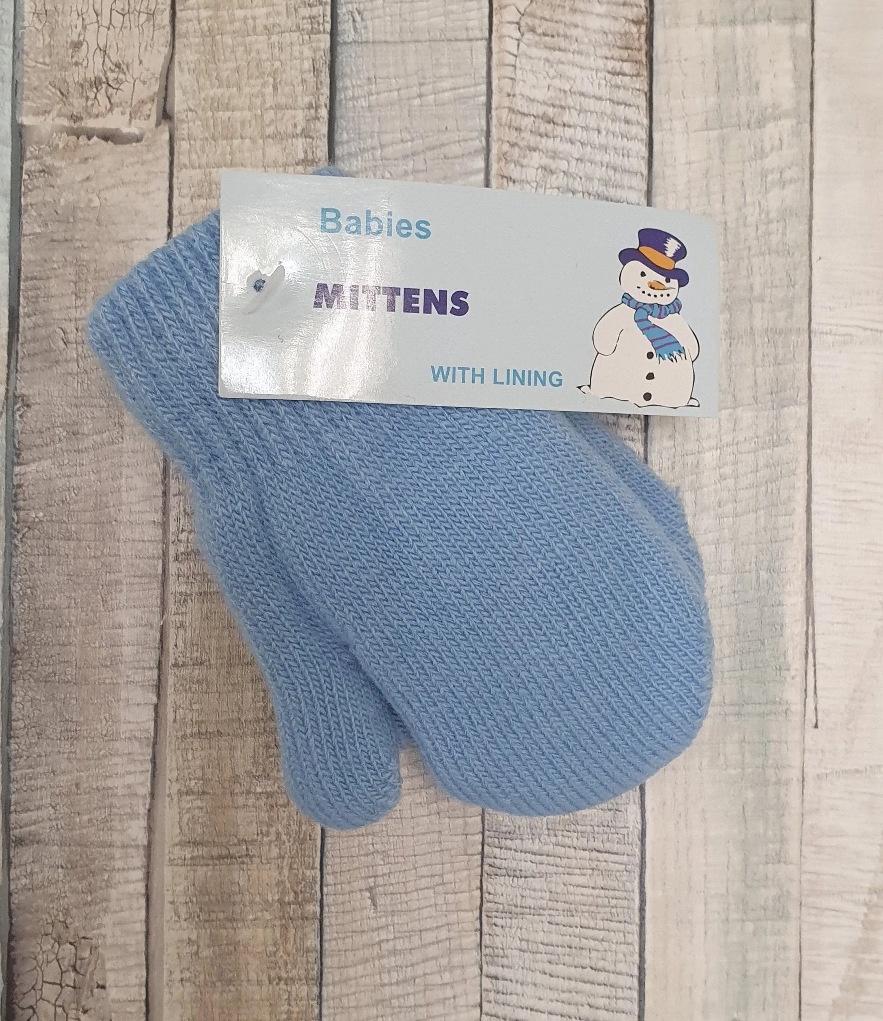 Pesci Plain Knitted Mittens With Lining