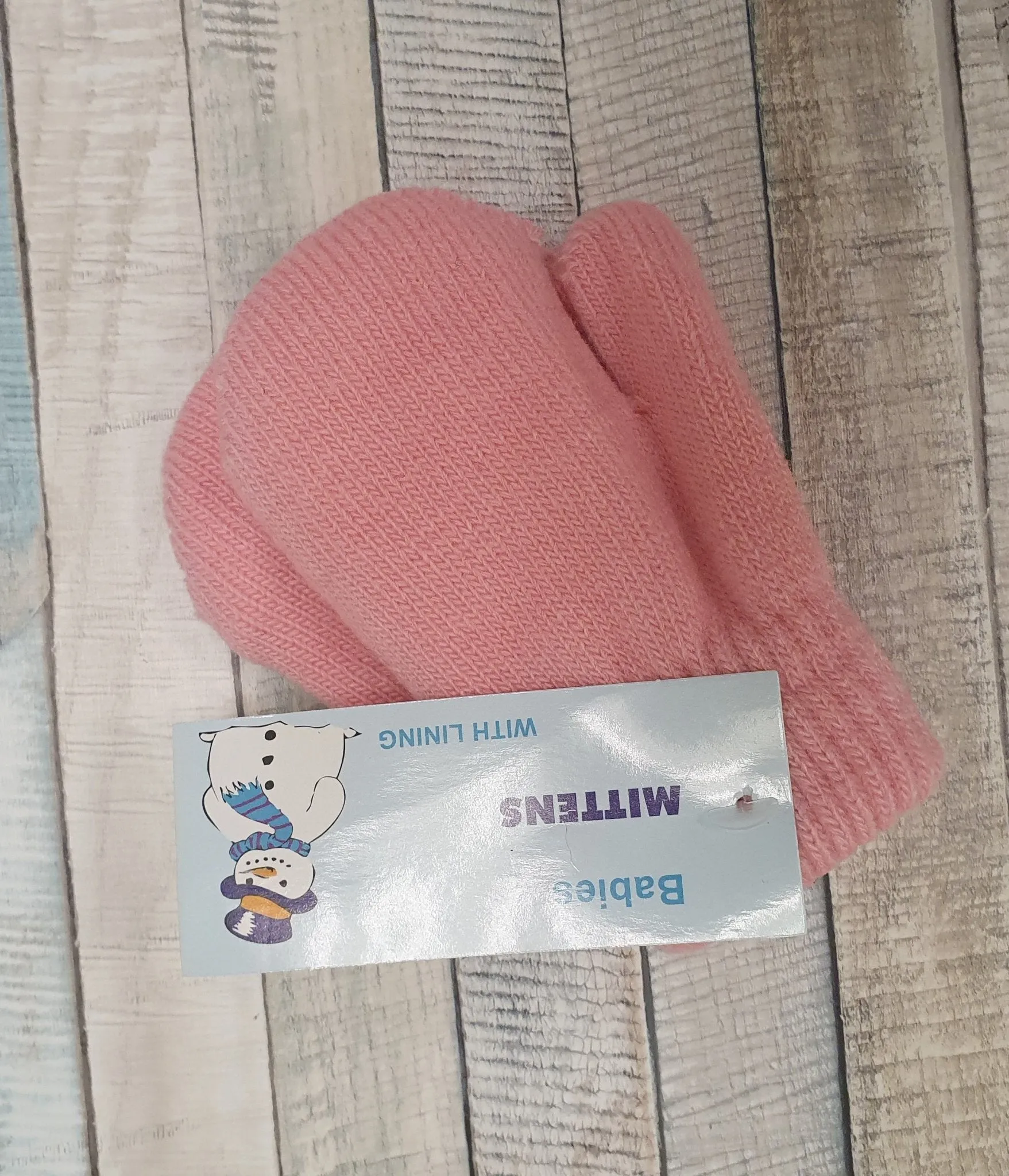 Pesci Plain Knitted Mittens With Lining