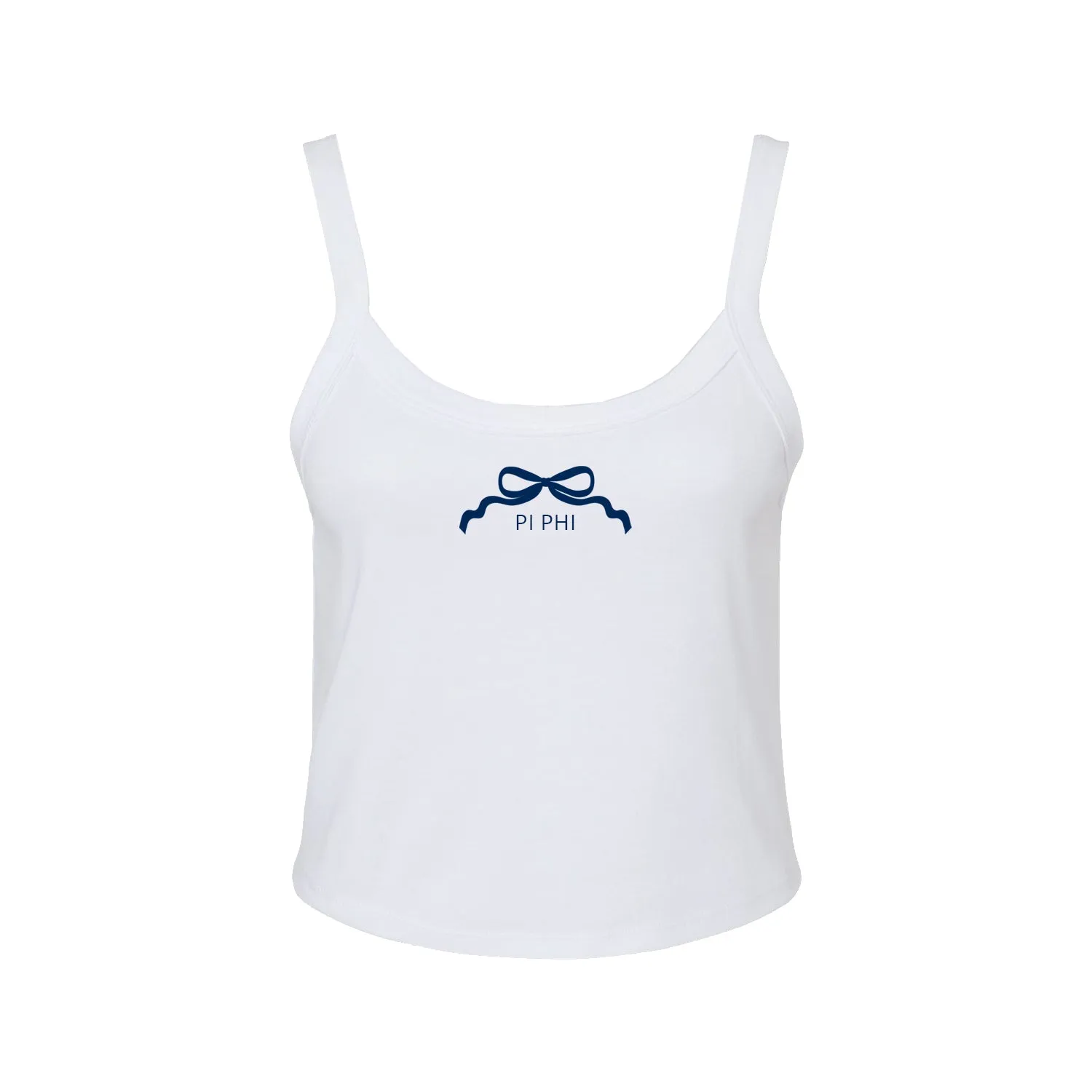 Pi Beta Phi Spaghetti Strap tank - PI PHI with Bow