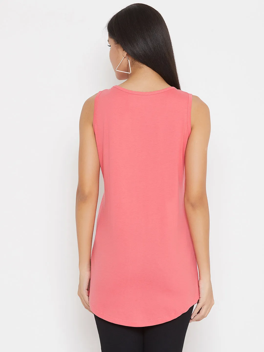 Pink Printed Tank Tops