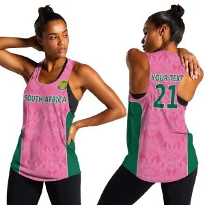 Pink South Africa Cricket Custom Women Racerback Tank African King Proteas Be Way Pink LT9