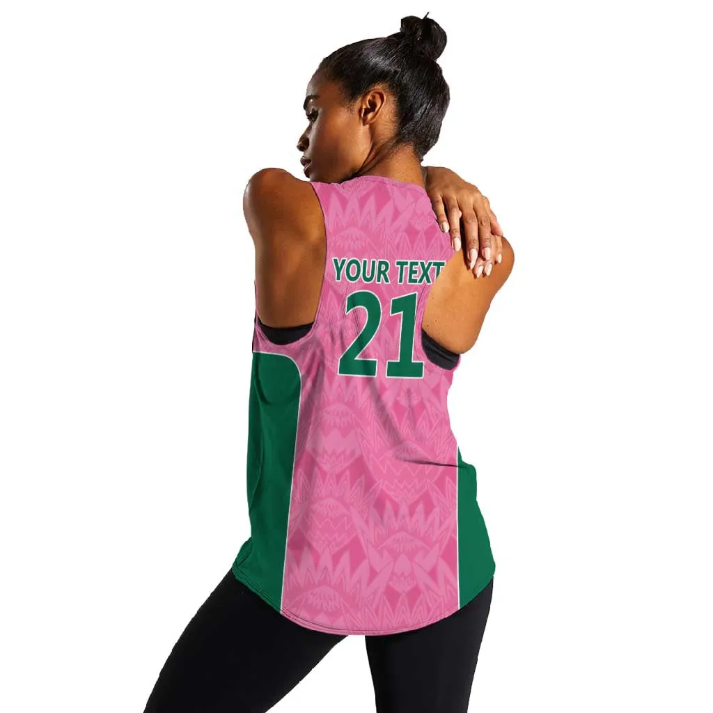 Pink South Africa Cricket Custom Women Racerback Tank African King Proteas Be Way Pink LT9
