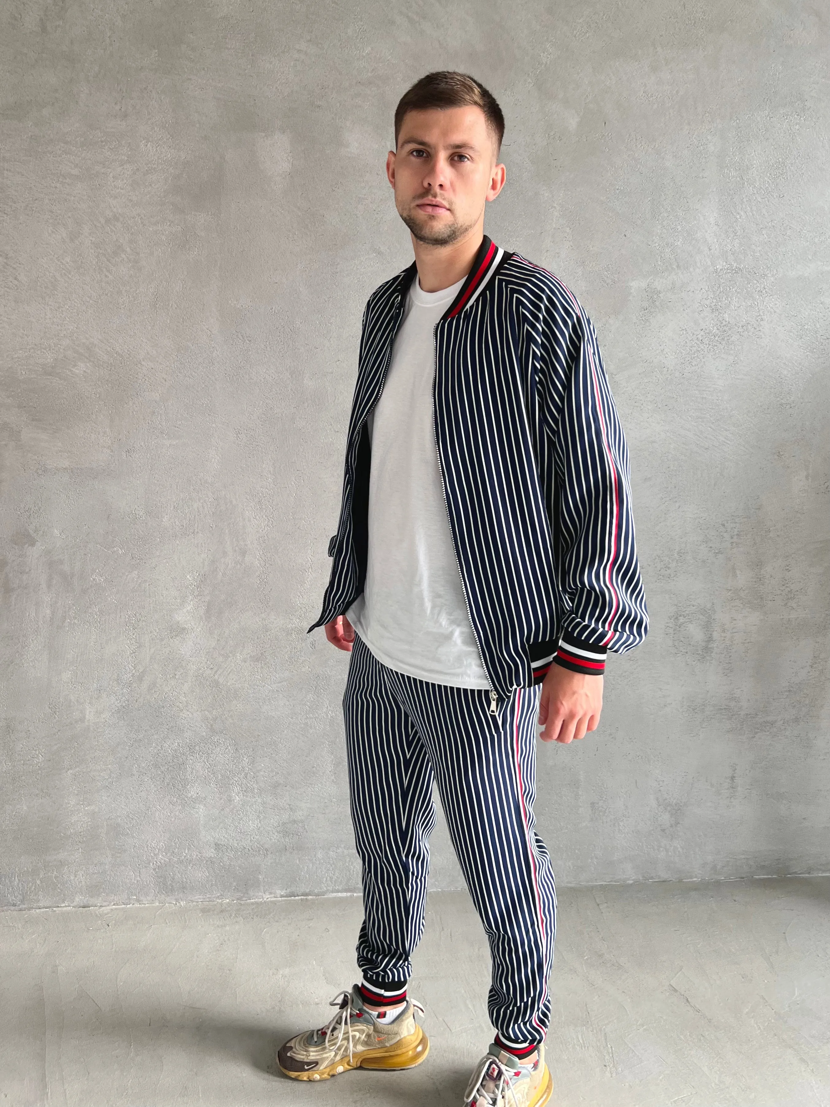 Pinstripe Tracksuit Two Piece Tracksuit Set for Men TheGentlemen™