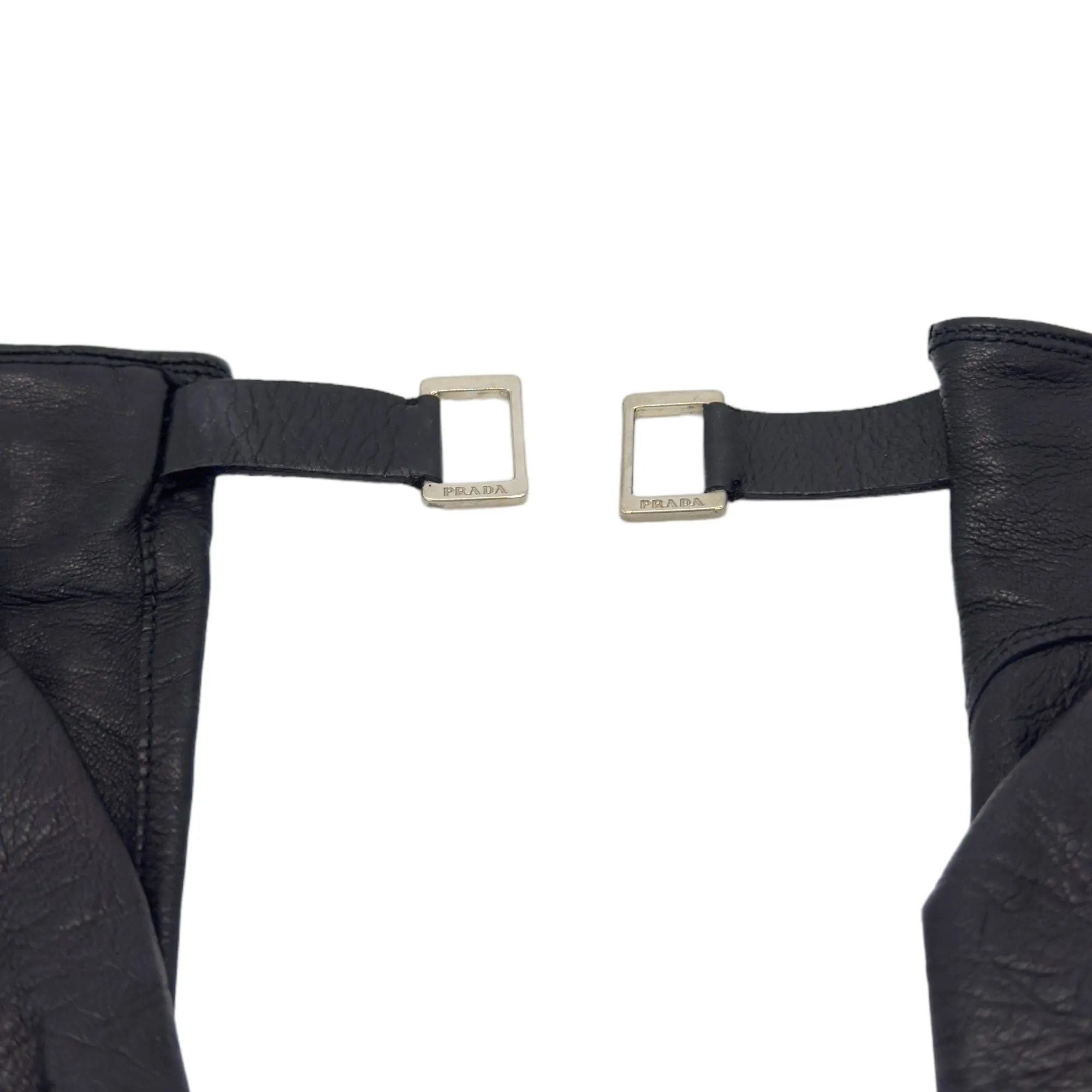 PRADA Ladies Leather Gloves - Black