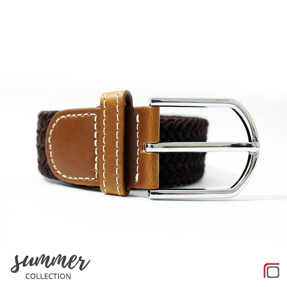 Premium Elastic Woven Fabric Belt with Pin Buckle