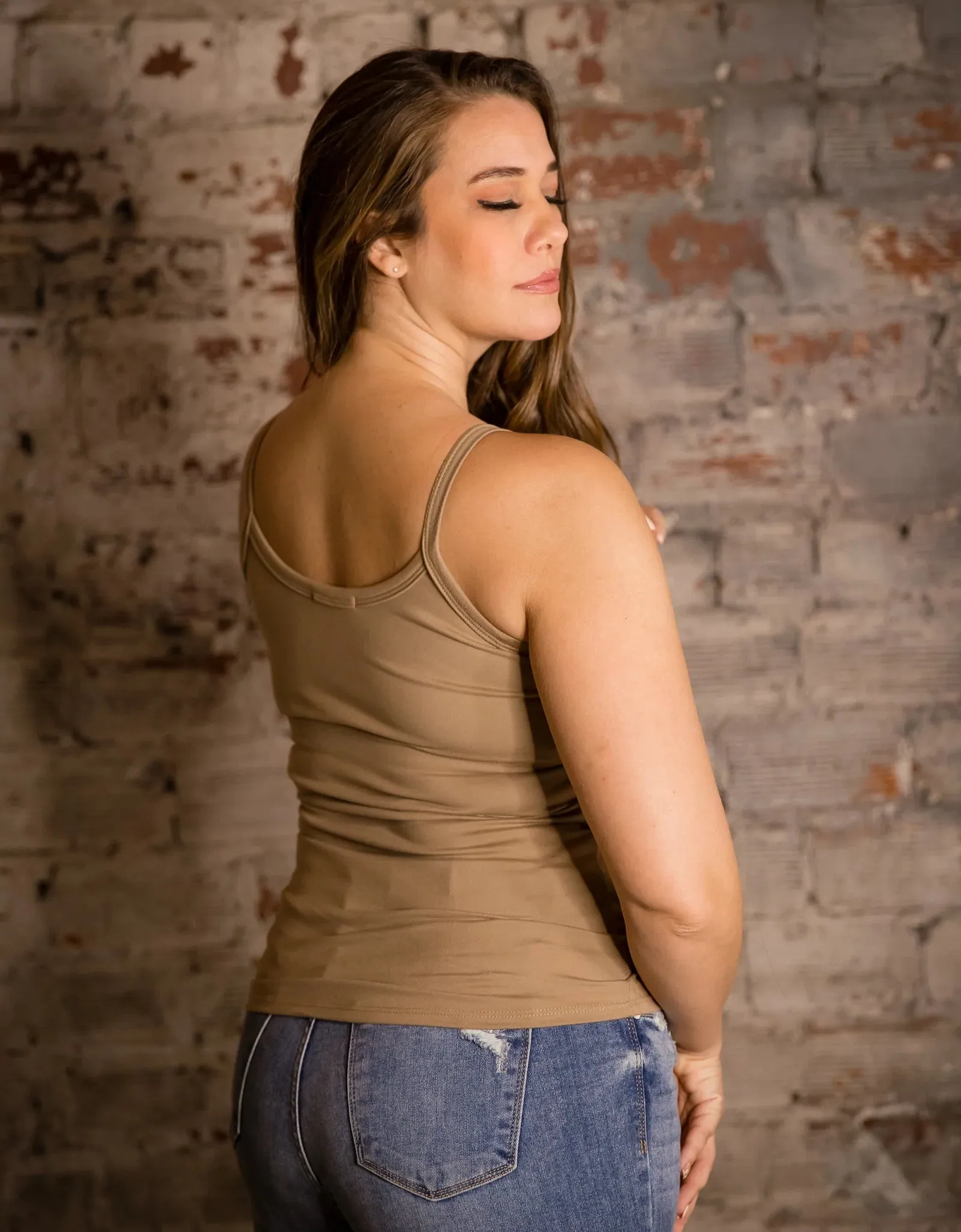 PREORDER: Spaghetti Strap Brami Tank in Black