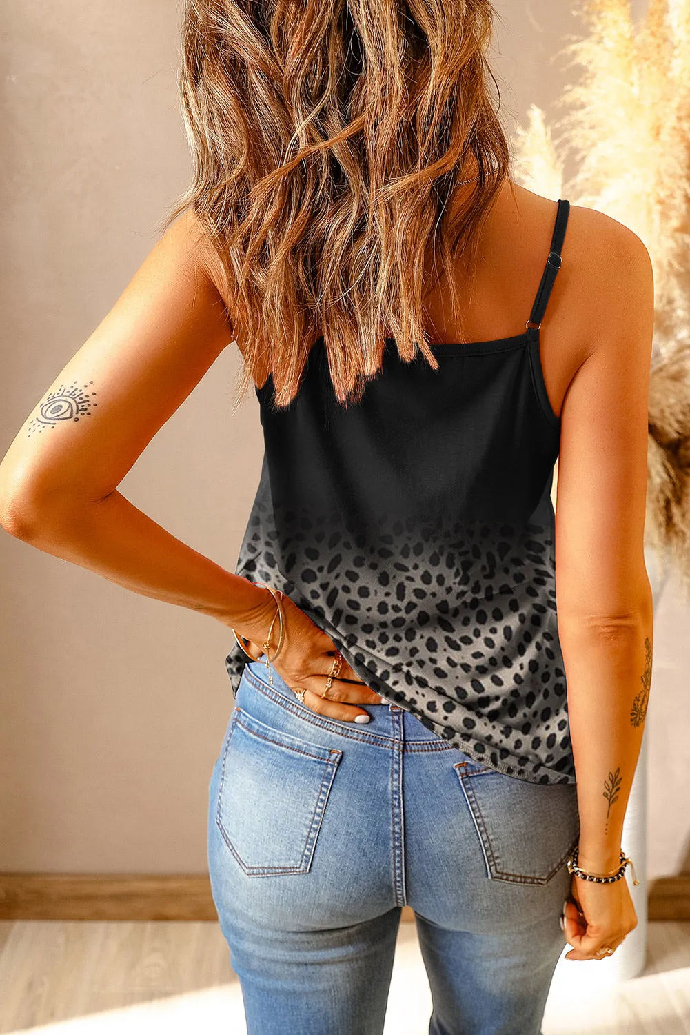 Printed Lace Trim Cami