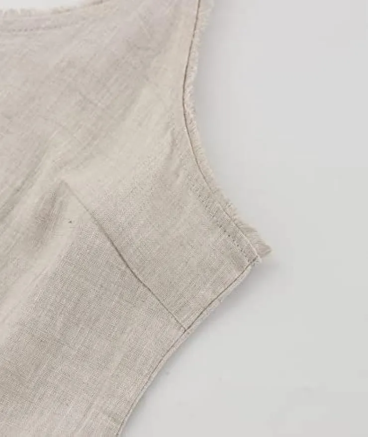 Pure Linen Summer V Neck Camisole Tops