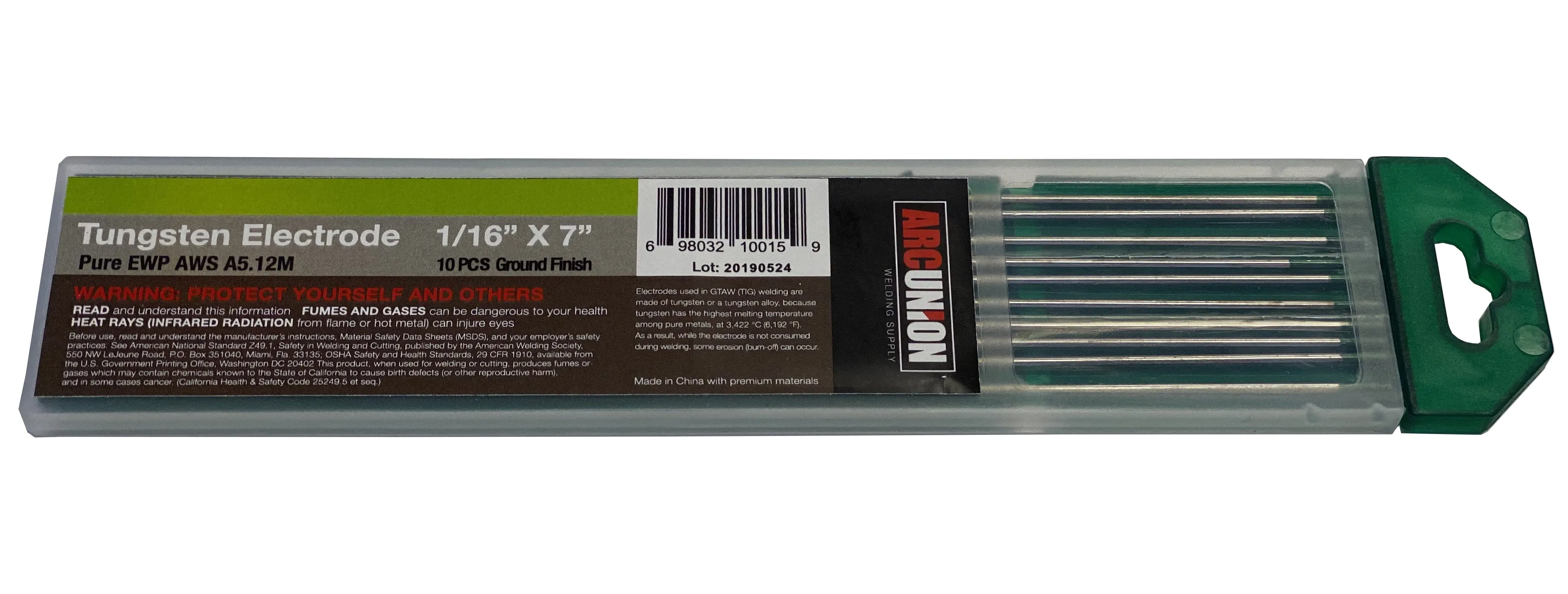 Pure TIG Welding Tungsten Electrodes 1/16” ( Green ) Free Shipping