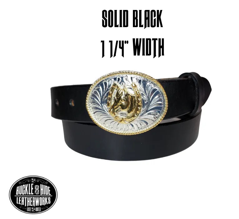 "Lil' Horseshoe" Leather KIDS/CHILDRENS Belt Combo