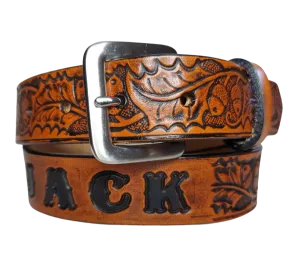 "Lil' Oak" Leather KIDS/CHILDRENS Name Belt