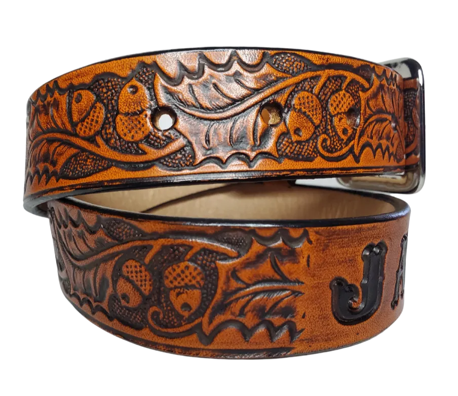 "Lil' Oak" Leather KIDS/CHILDRENS Name Belt