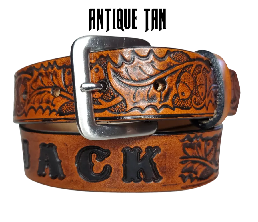 "Lil' Oak" Leather KIDS/CHILDRENS Name Belt