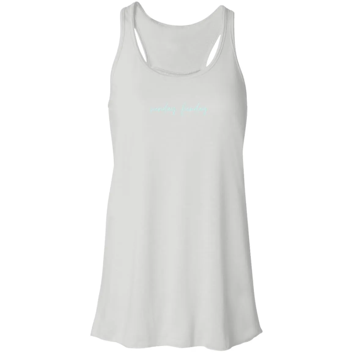 "Sunday Funday- AQUA" Flowy Racerback Tank