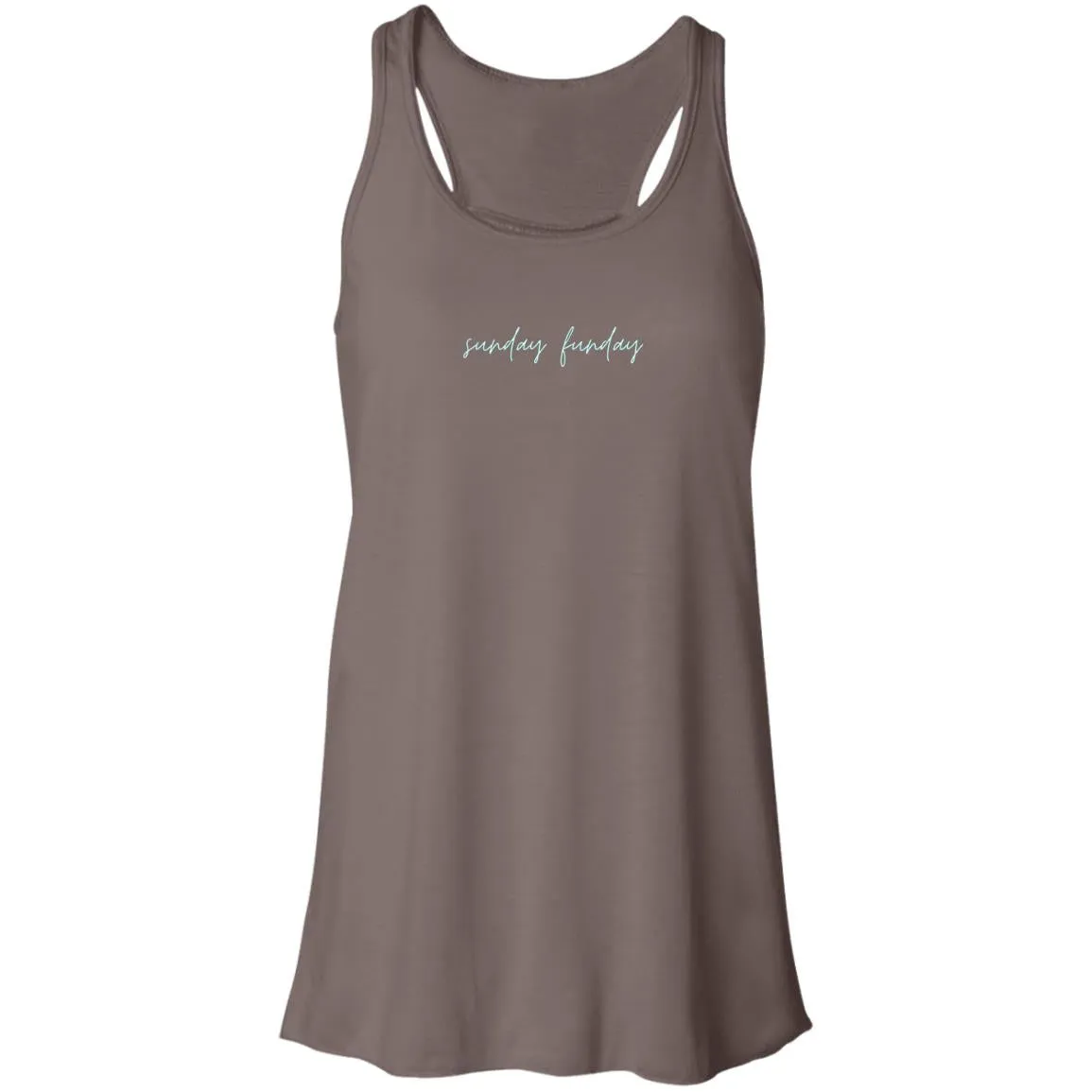 "Sunday Funday- AQUA" Flowy Racerback Tank
