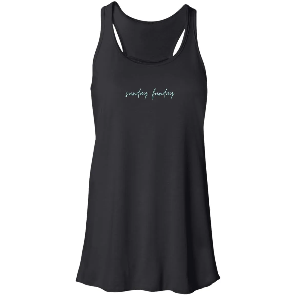 "Sunday Funday- AQUA" Flowy Racerback Tank