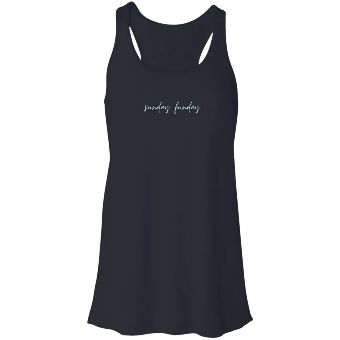 "Sunday Funday- AQUA" Flowy Racerback Tank