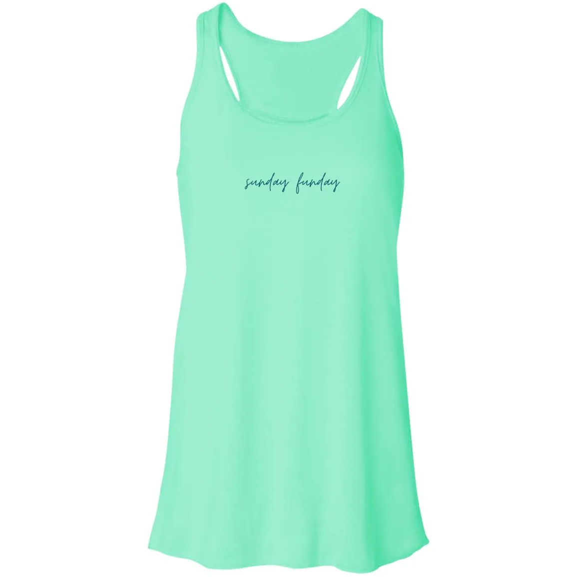 "Sunday Funday- NAVY" Flowy Racerback Tank