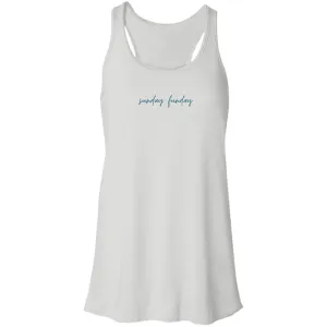 "Sunday Funday- NAVY" Flowy Racerback Tank