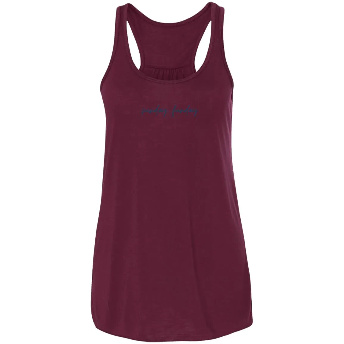 "Sunday Funday- NAVY" Flowy Racerback Tank
