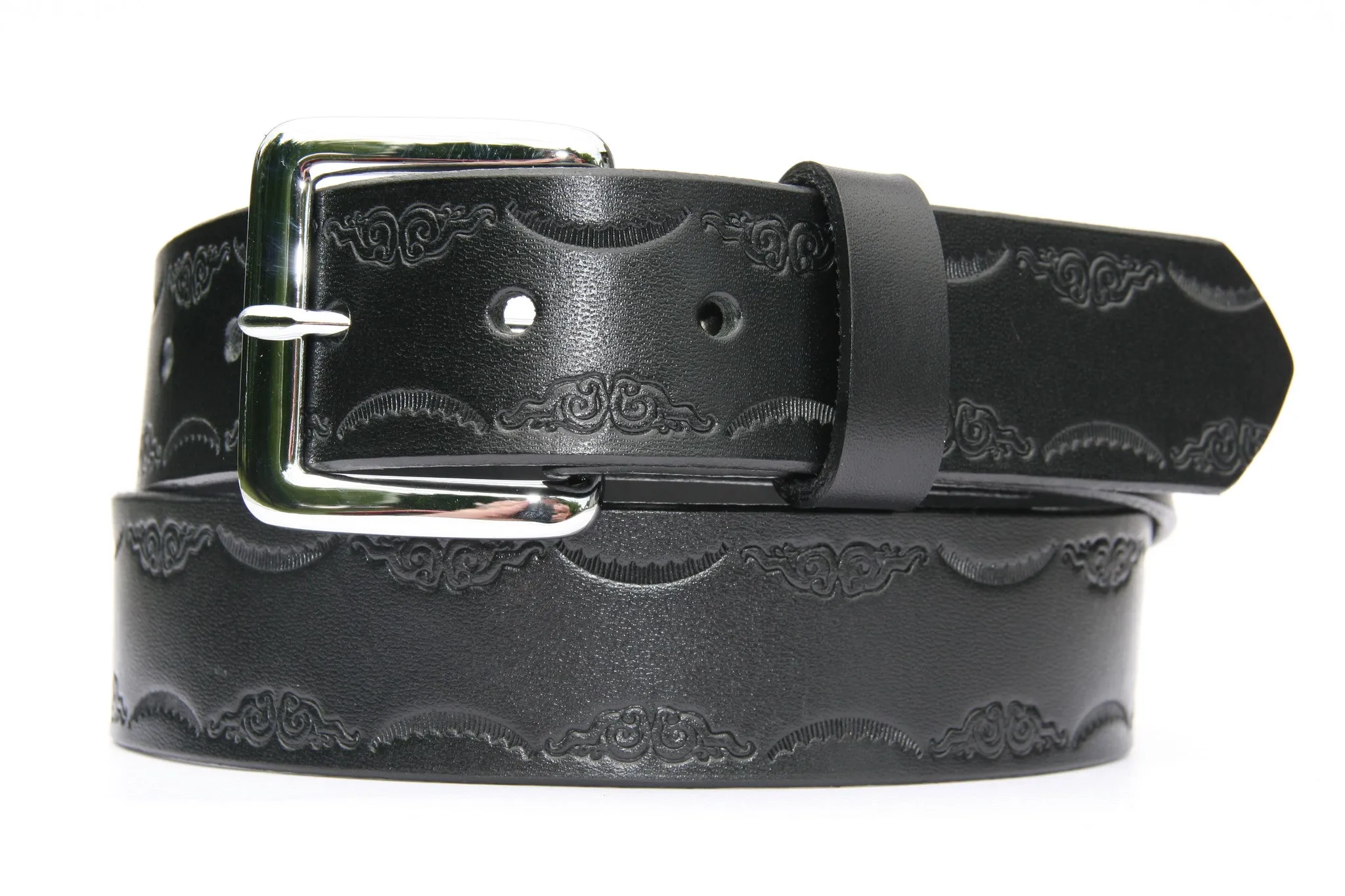 "The Glendale" Scroll Edge Leather Belt