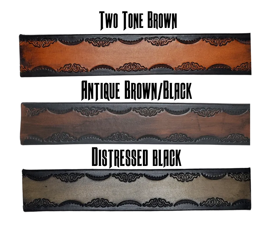 "The Glendale" Scroll Edge Leather Belt