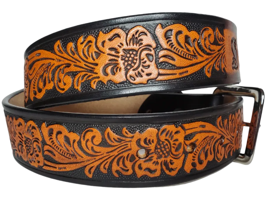 "The Prairie Rose"  Name Leather Belt