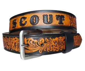 "The Prairie Rose"  Name Leather Belt