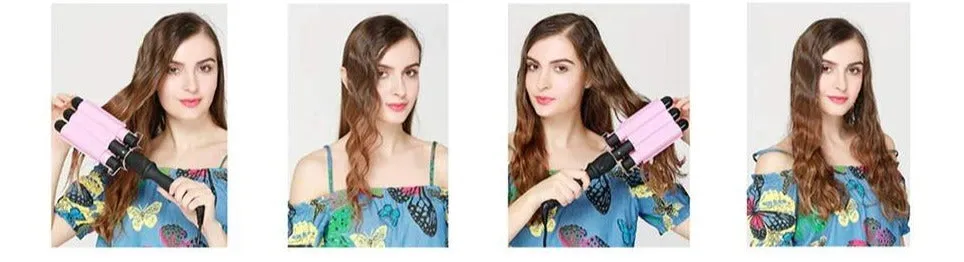 "Wave & Curl" Triple Barrel Curling Iron
