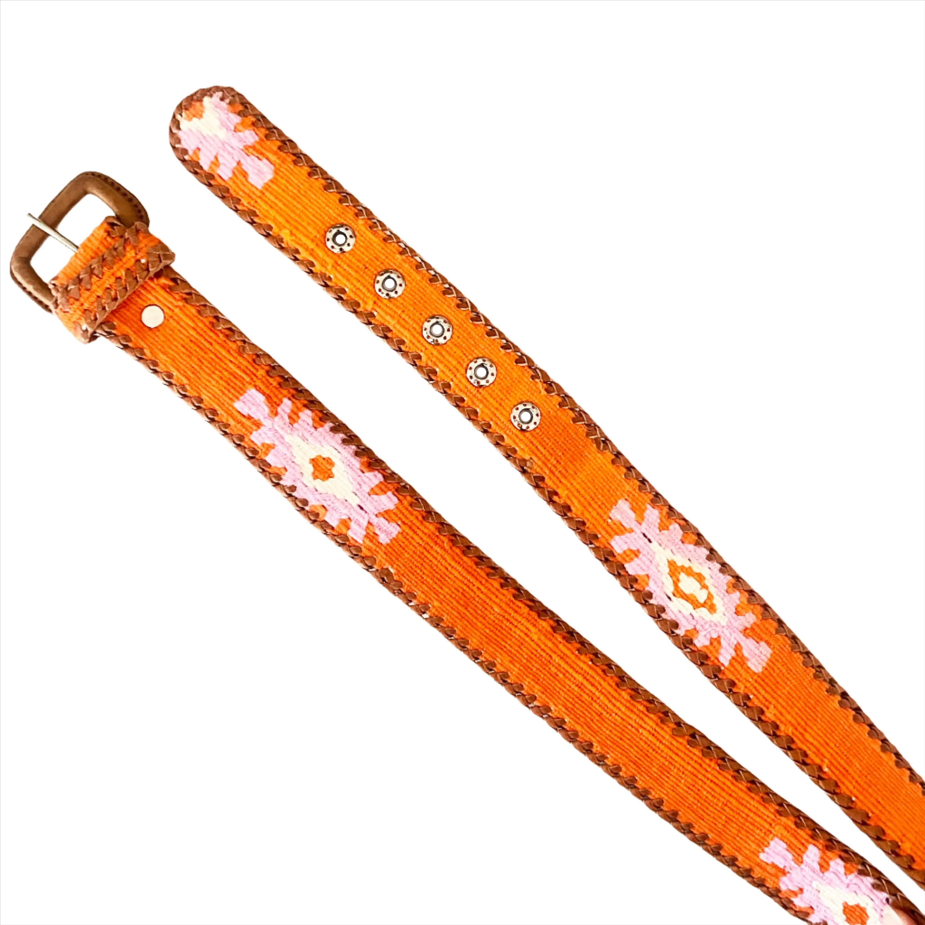 Rancho Belt - Orange, Pink, & Cream