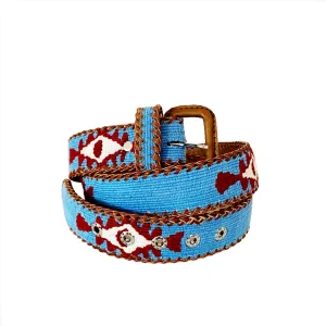 Rancho Belt - Sky Blue, Rust, & Cream