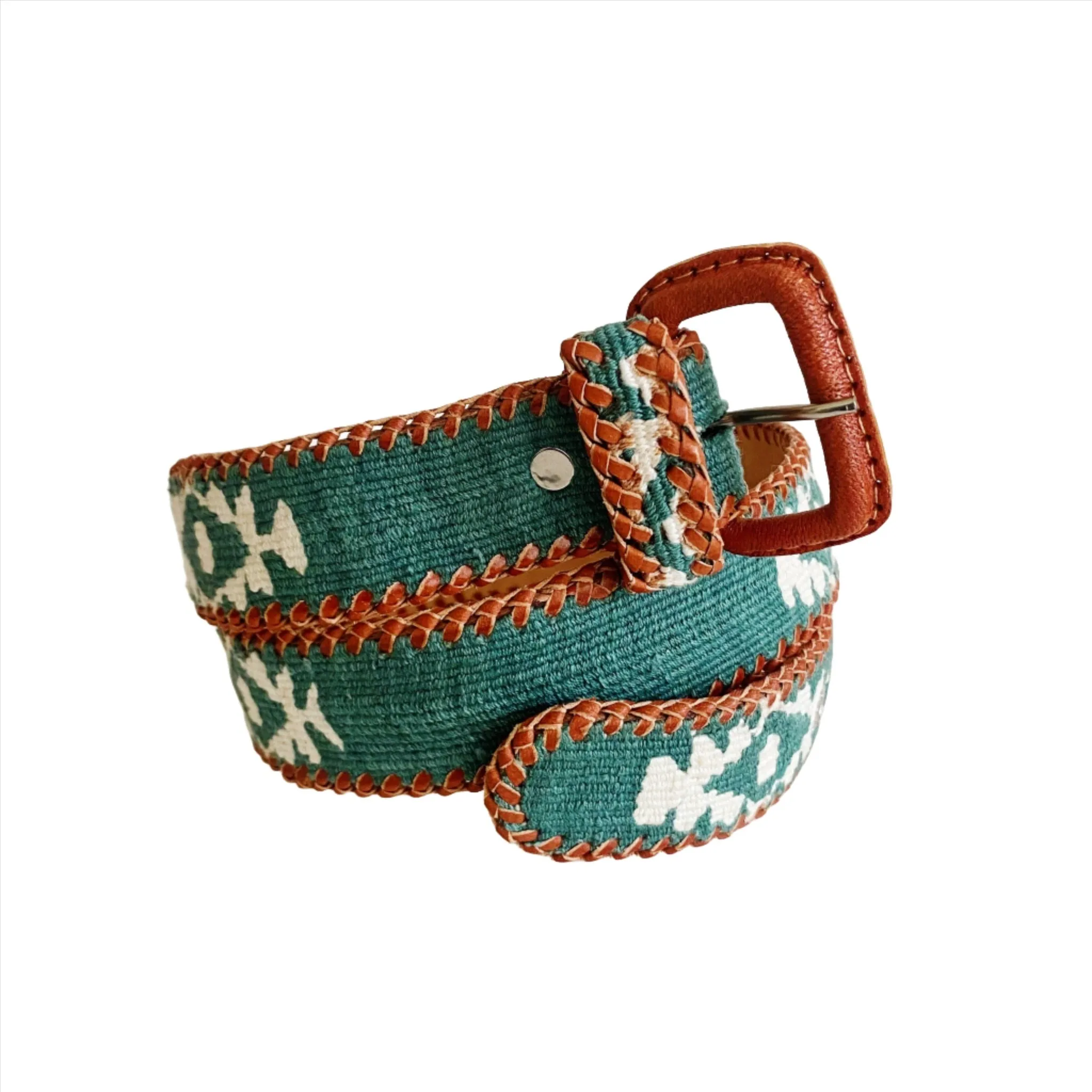 Rancho Belt - Teal & White