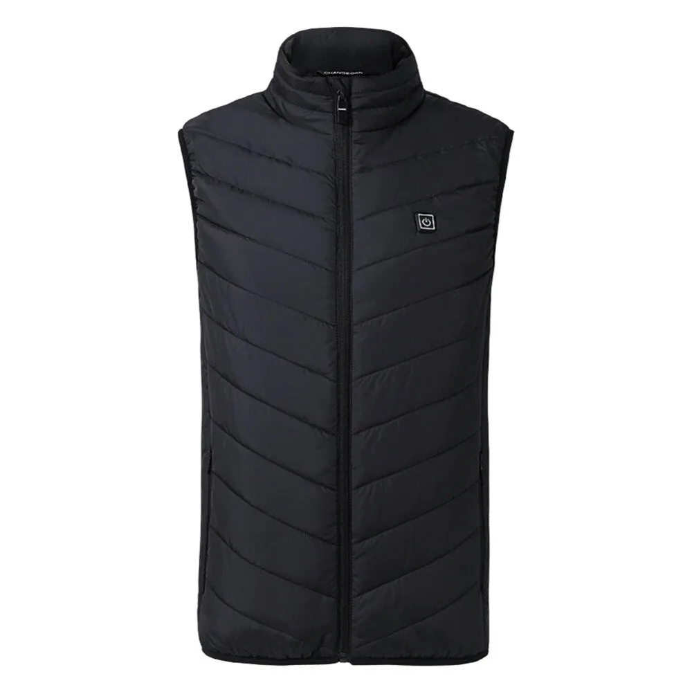 Rechargeable USB Ski Heated Vests Jacket Windproof 9 Areas Smart Heating Electric Clothes Body Warmer For Camping Hiking Cycling