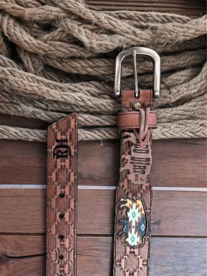 Red Dirt Hat Co. Men’s Genuine w/Southwest Buffalo Inlay Leather Belt 22227BE7