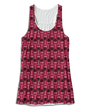 Red Wine Glass Racerback Tank Top