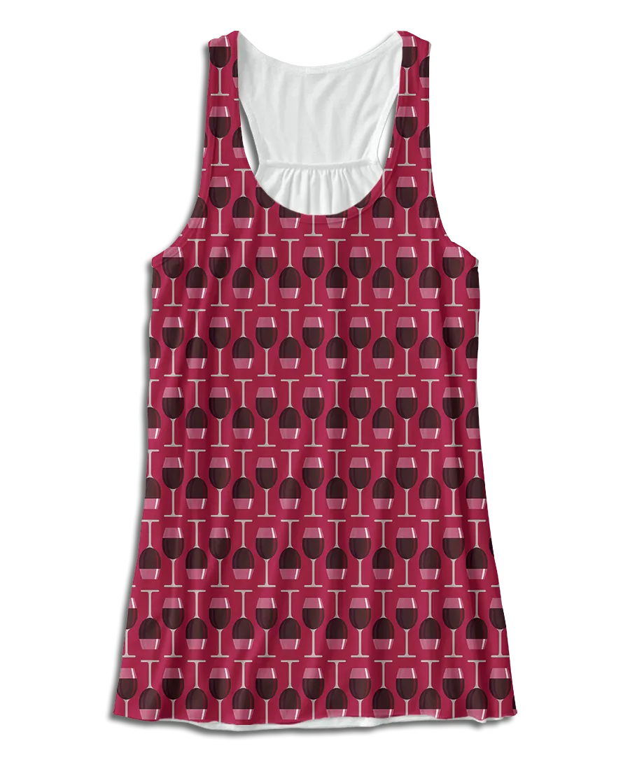 Red Wine Glass Racerback Tank Top