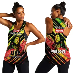 Reggae Legend Women Racerback Tank Love The Life You Live Live The Life You Love LT05