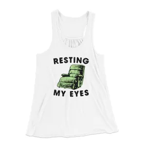 Resting My Eyes Funny Women's Flowey Racerback Tank Top