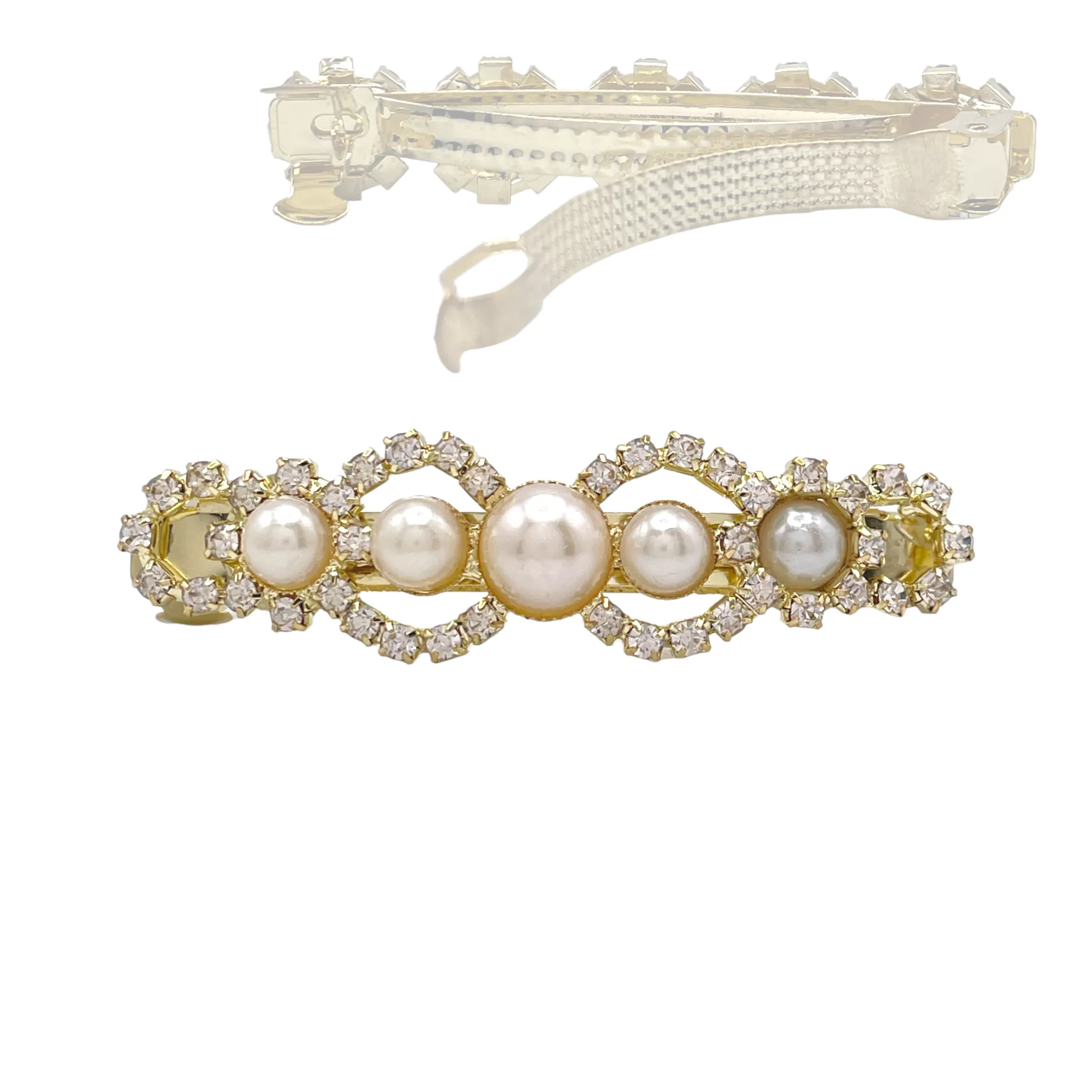 Rhinestone & Pearl Hair Barrette