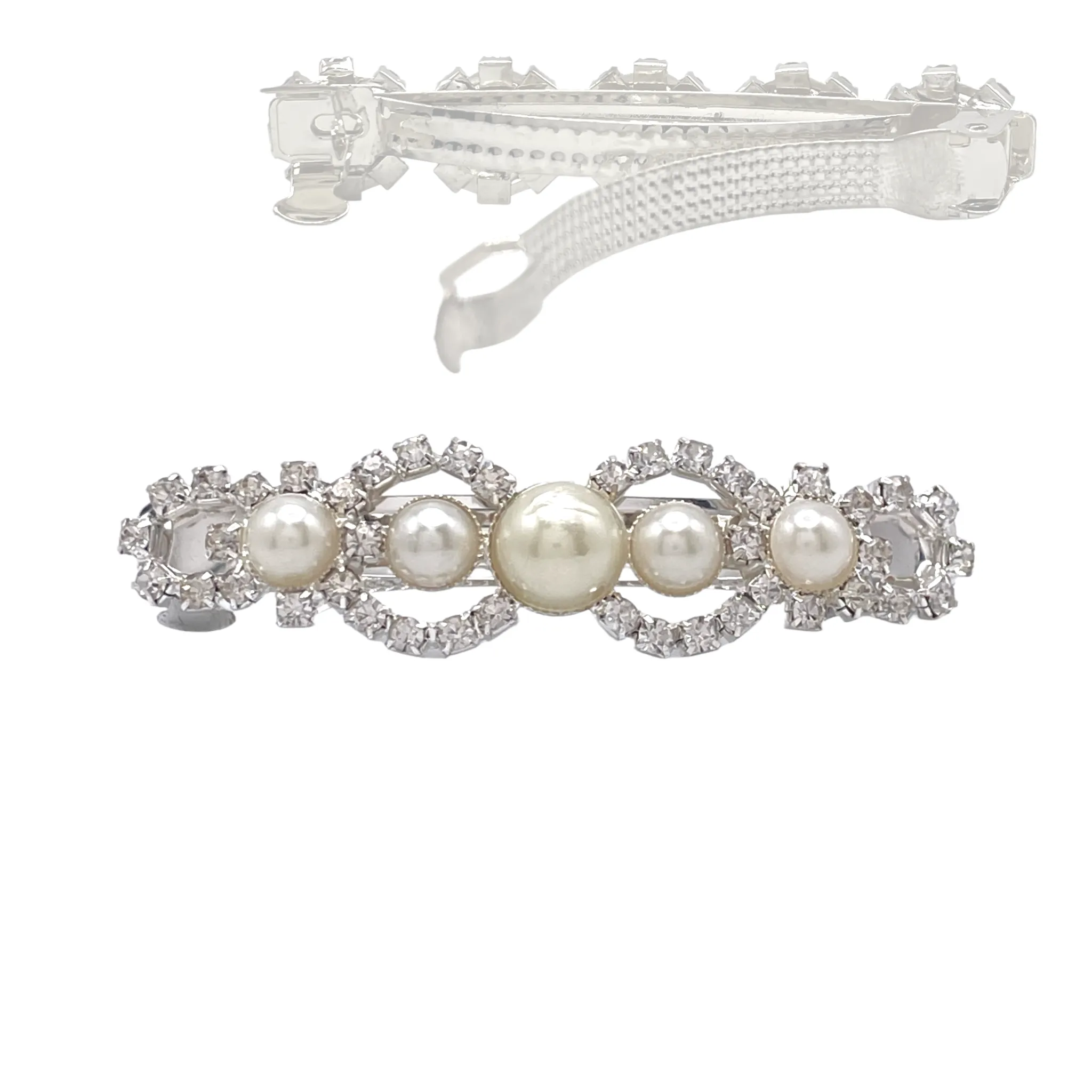 Rhinestone & Pearl Hair Barrette