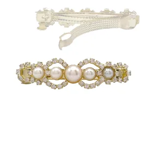 Rhinestone & Pearl Hair Barrette