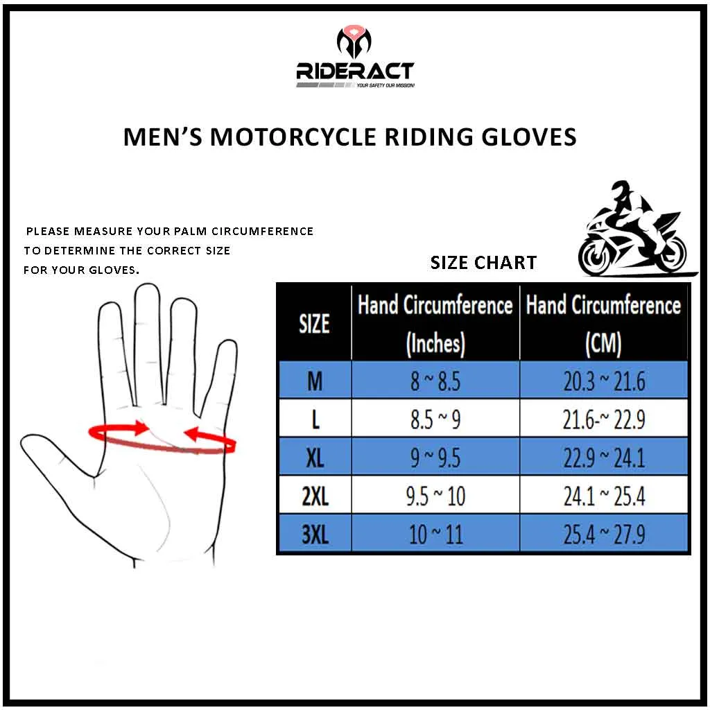RIDERACT® UNISEX Leather Motorbike Gloves SB1-Pro Motorbike Gloves