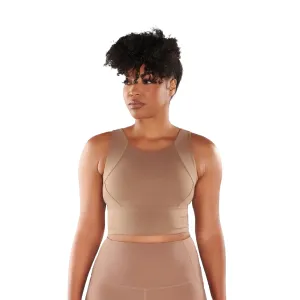 ROAM LOUD Yanta Tank Bra | Cacao L | Racerback Women's Sports Bras | Flexible High Impact Compression Gym Sports Bra