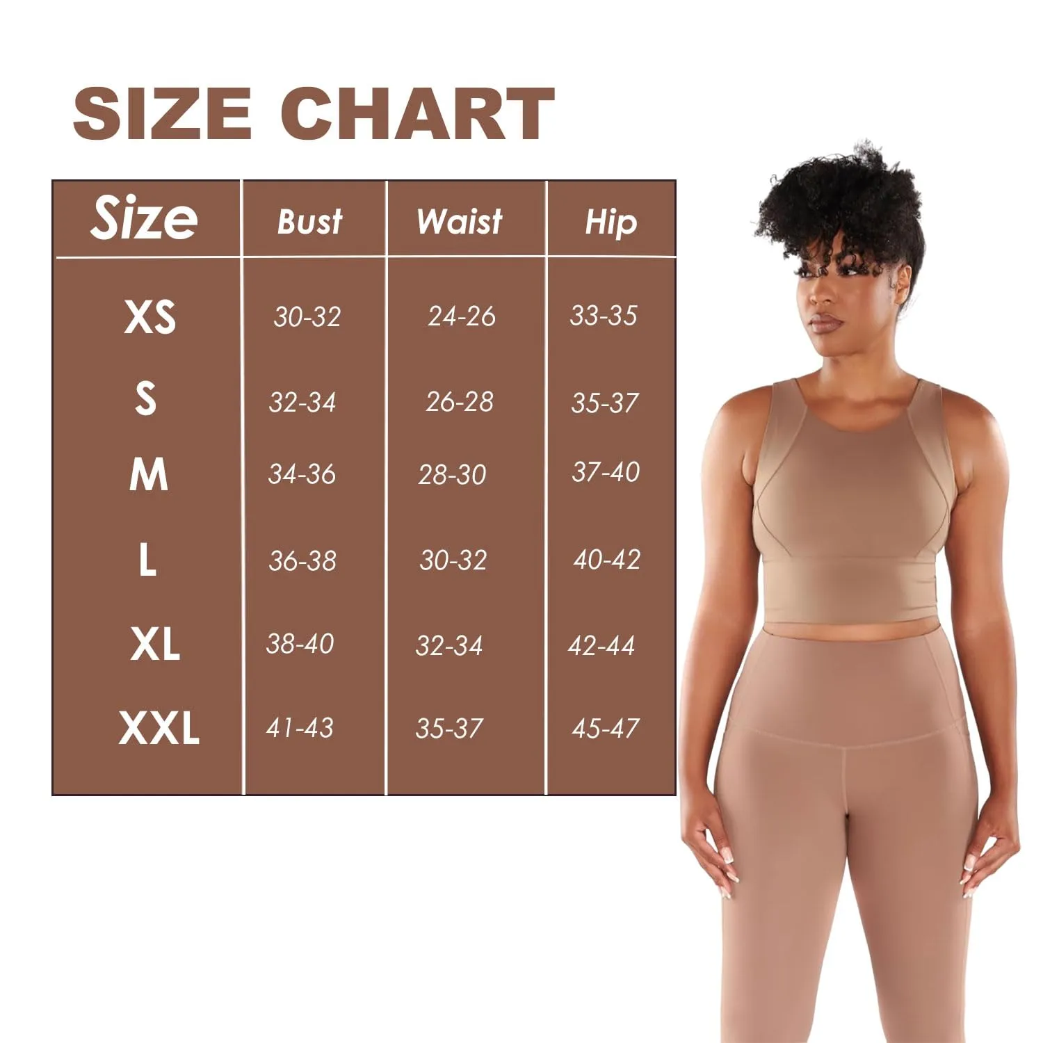 ROAM LOUD Yanta Tank Bra | Cacao L | Racerback Women's Sports Bras | Flexible High Impact Compression Gym Sports Bra